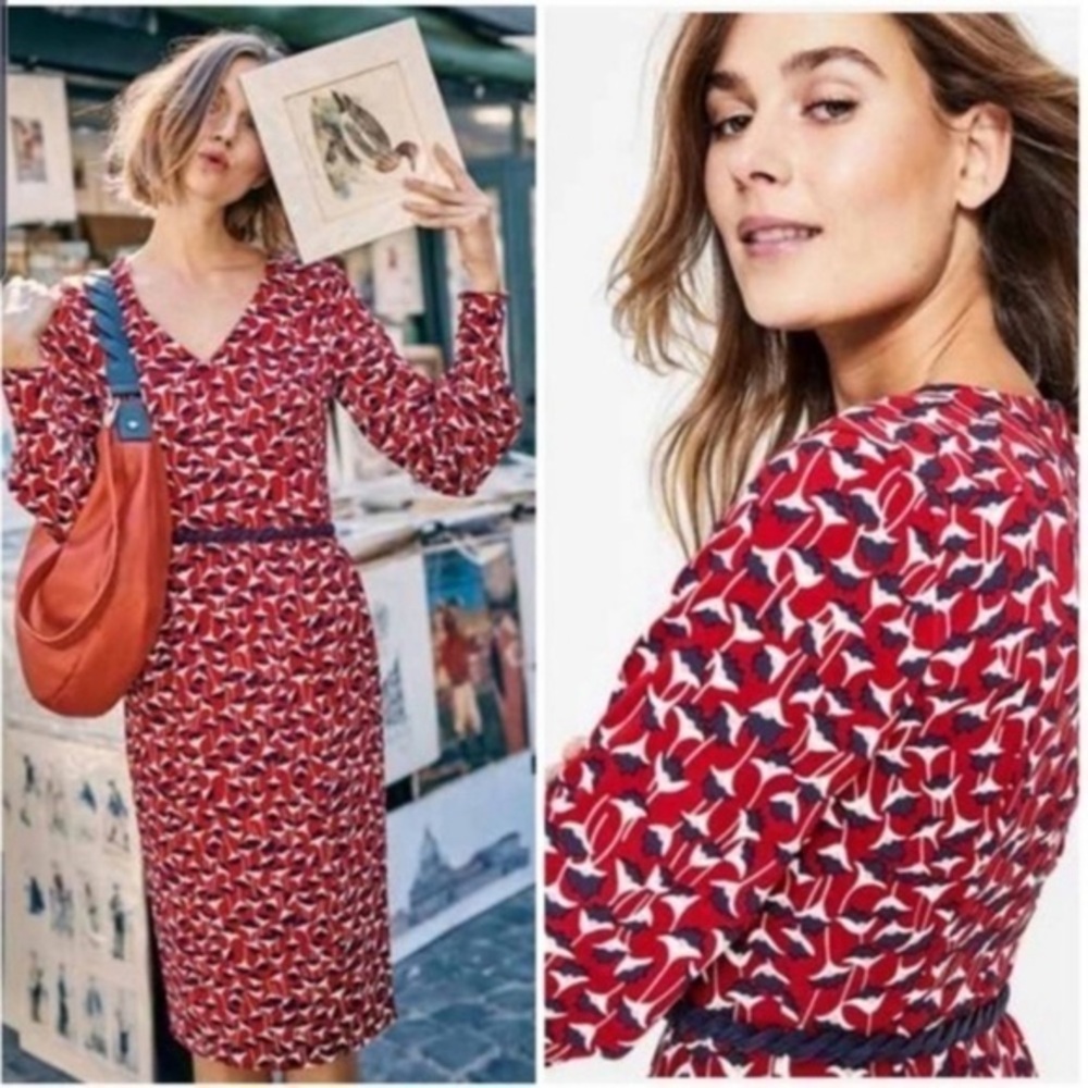 NEW Boden Hannah Poinsettia Crocus Flower Dress